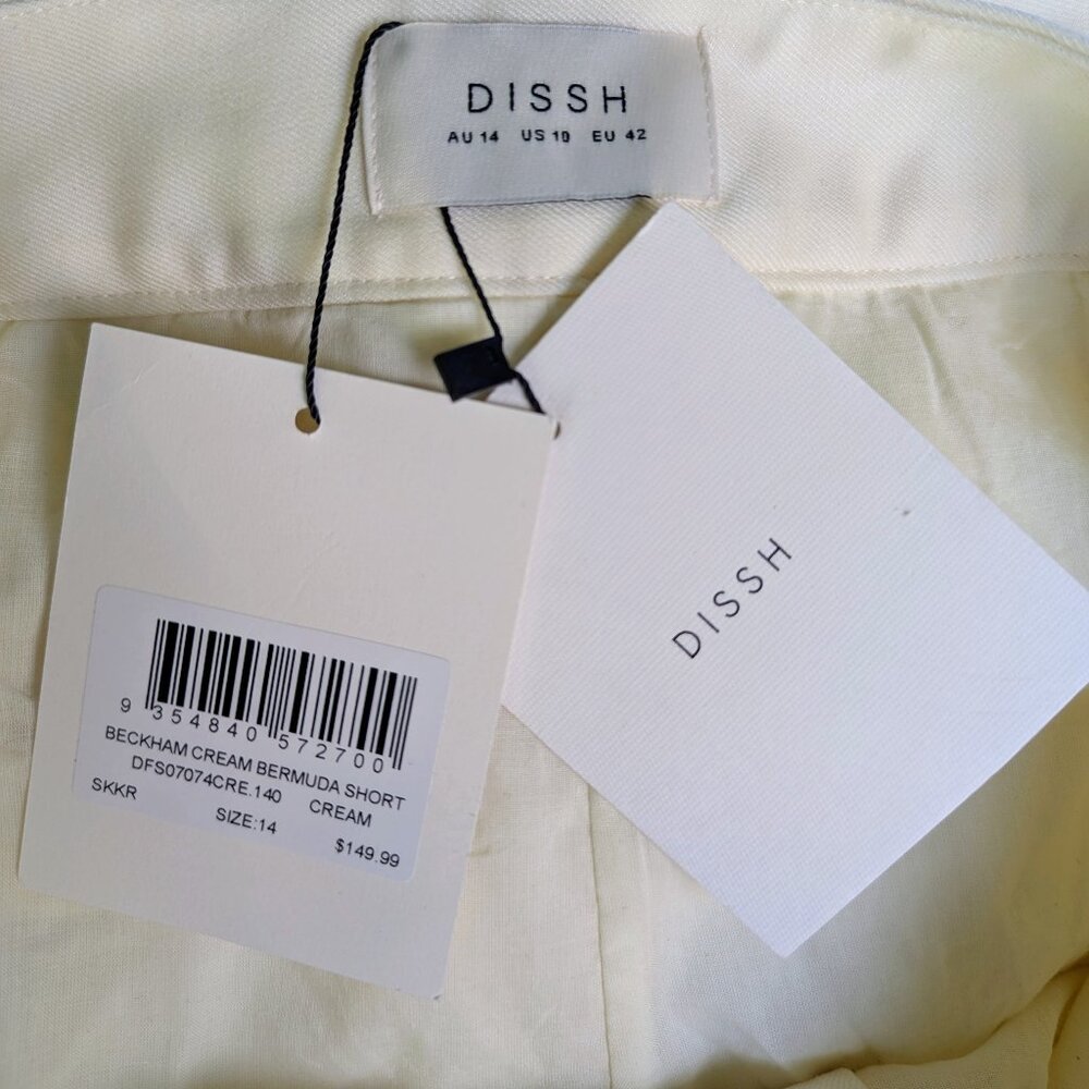 NWT DISSH Beckham Bermuda Shorts Cream US 10 Quiet Luxury Old Money Euro Summer - Picture 3 of 15